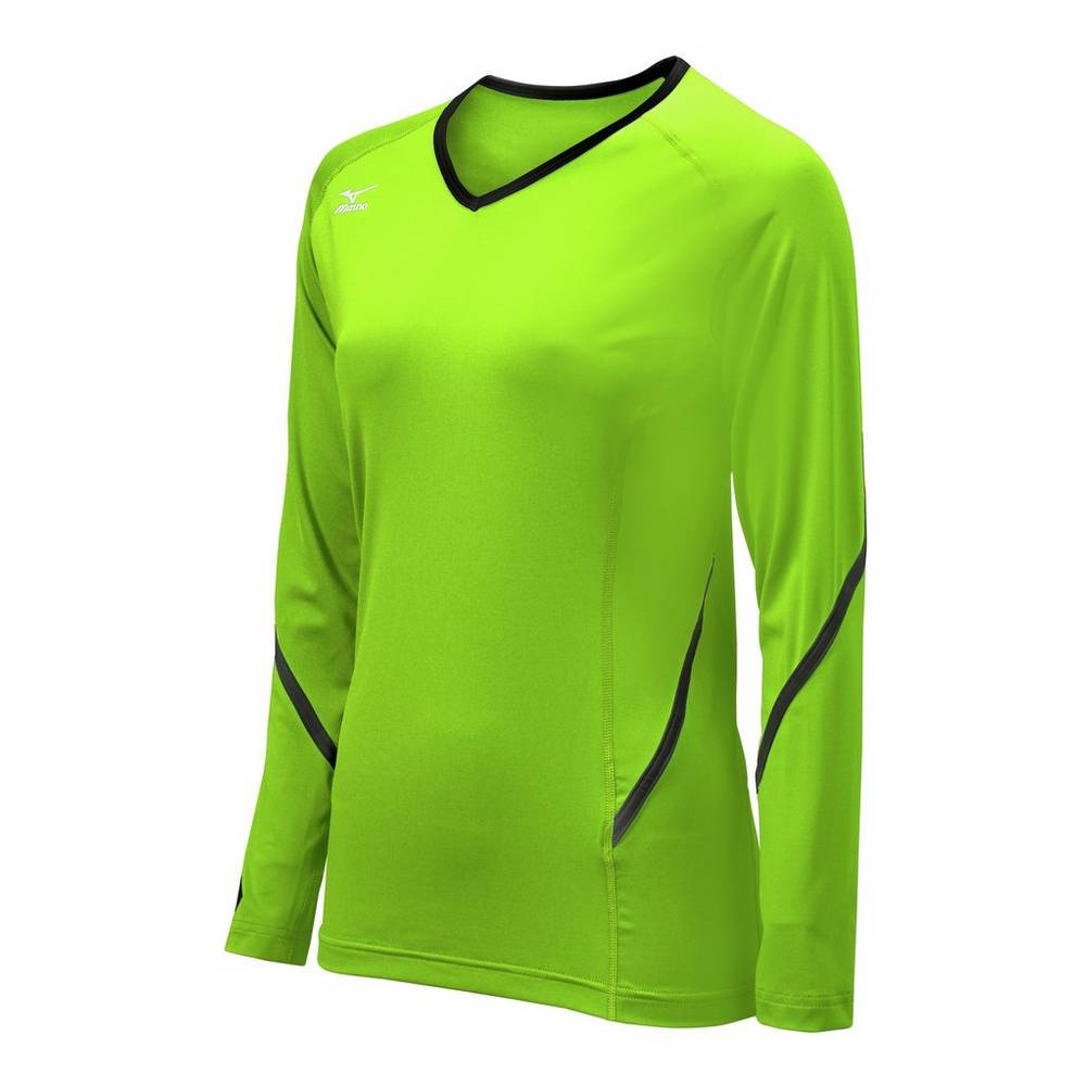 Mizuno Women's Techno Generation Long Sleeve Volleyball Jersey Green/Black (440399-WUZ)